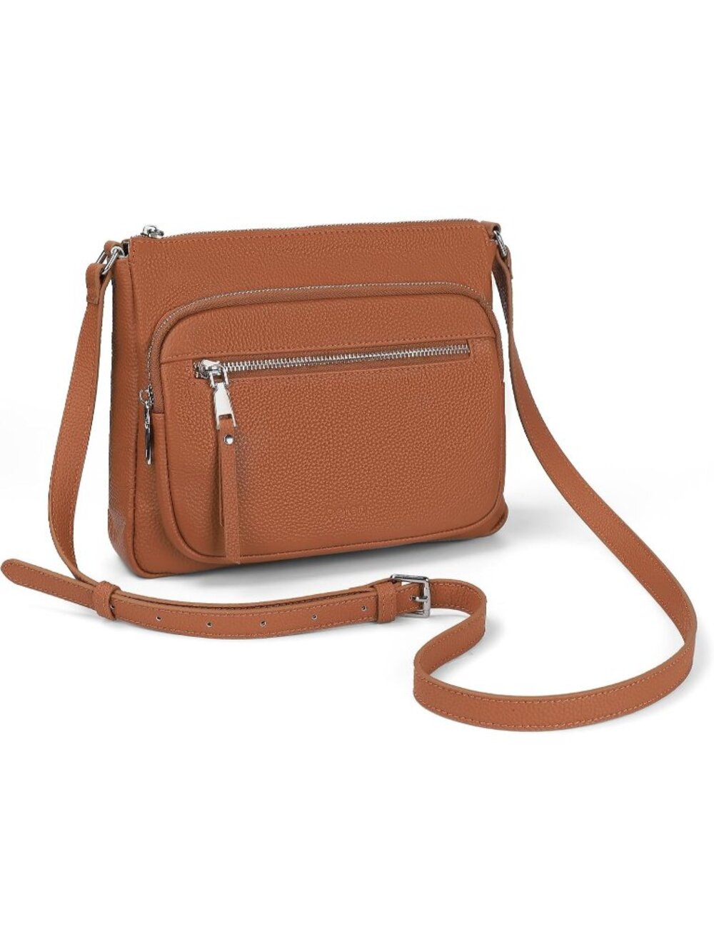 👜Women Cognac Brown Genuine Leather Anti Theft RFID Crossbody Bag Wallet Purse